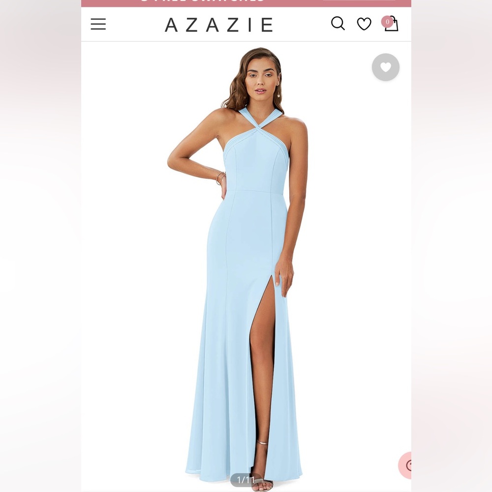 Sky Blue Chiffon Azazie Bridesmaid Dress